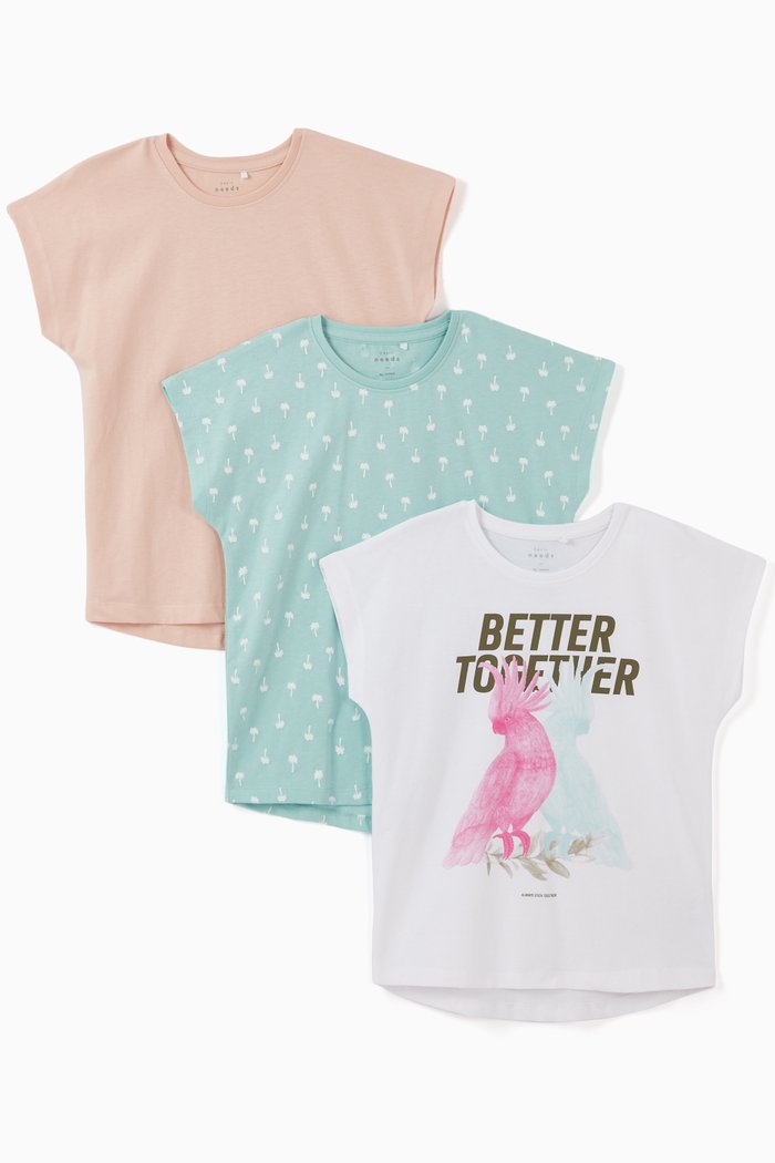 

Assorted T-shirts in Stretch Cotton, Set of 3, Multicolour
