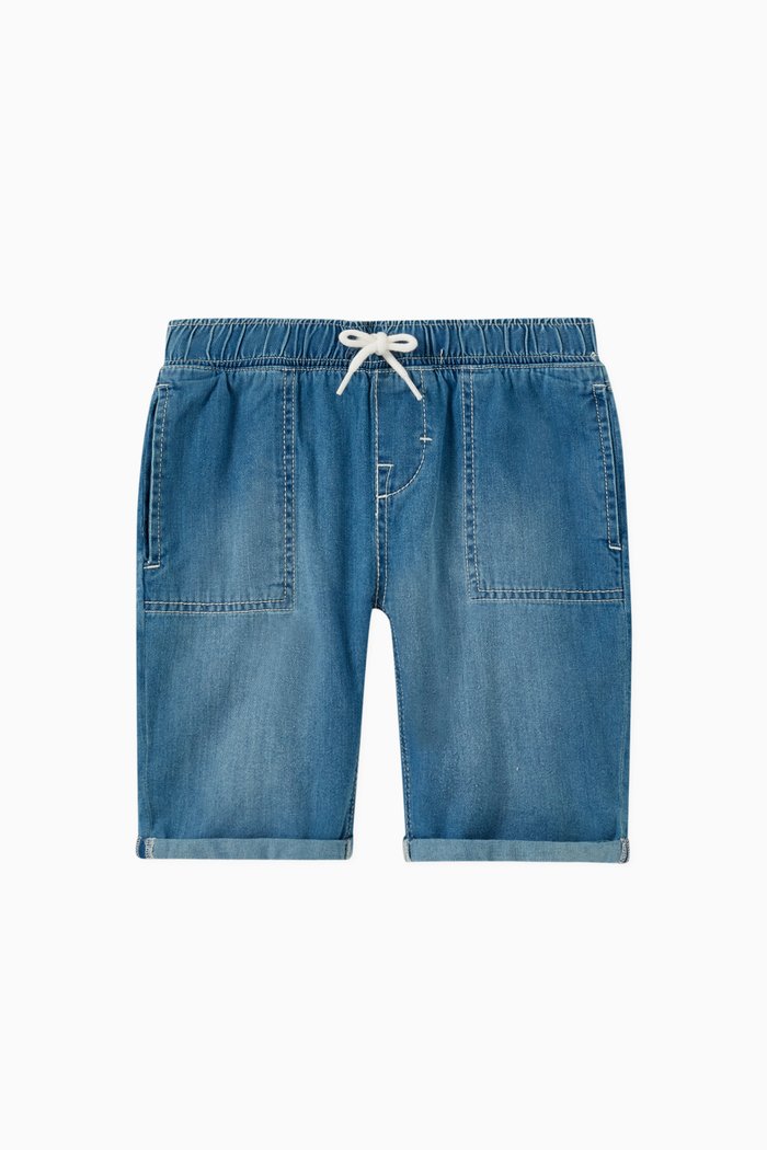 

Long Denim Shorts in Organic Cotton, Blue