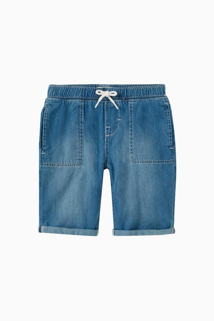 

Sweat Denim Shorts in Organic Cotton, Blue