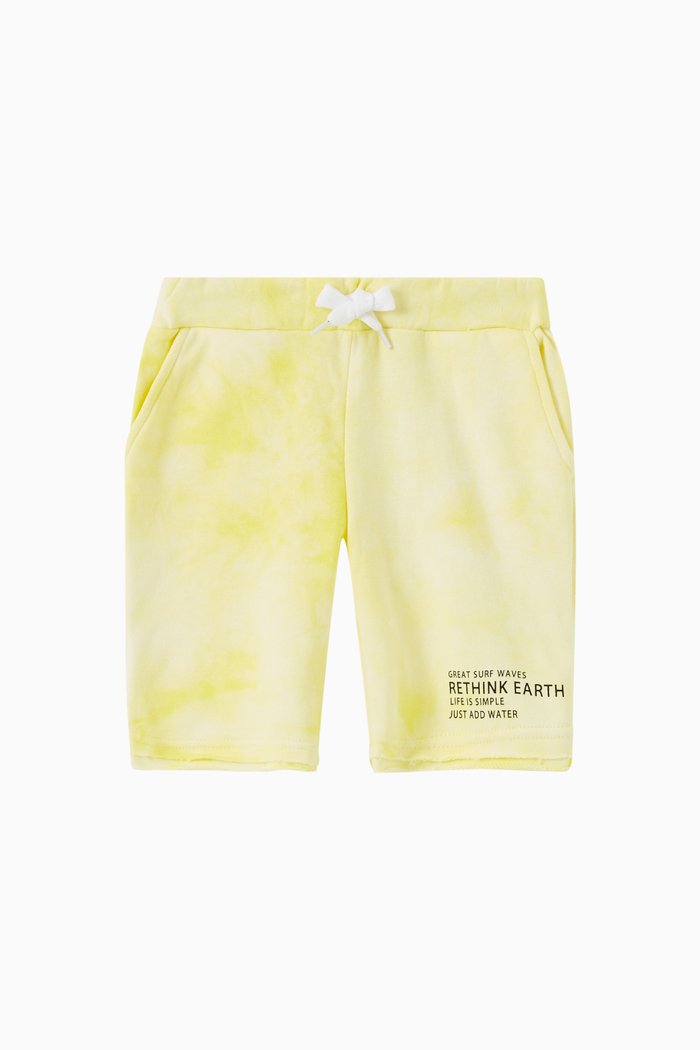 

Tie Dye Sweat Shorts in Organic Cotton, Yellow