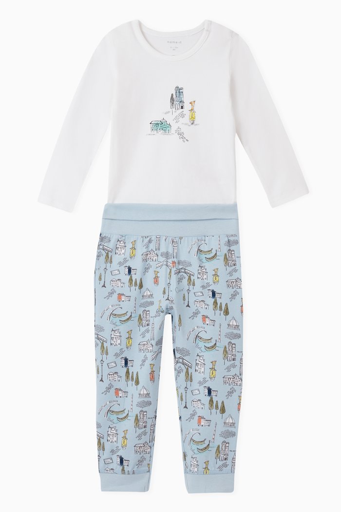 

Graphic Bodysuit & Pants in Stretch Organic Cotton, Multicolour