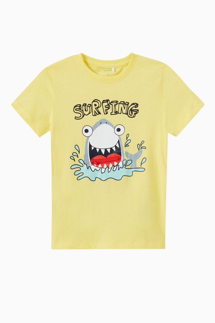 

Printed T-shirt in Organic Cotton, Yellow