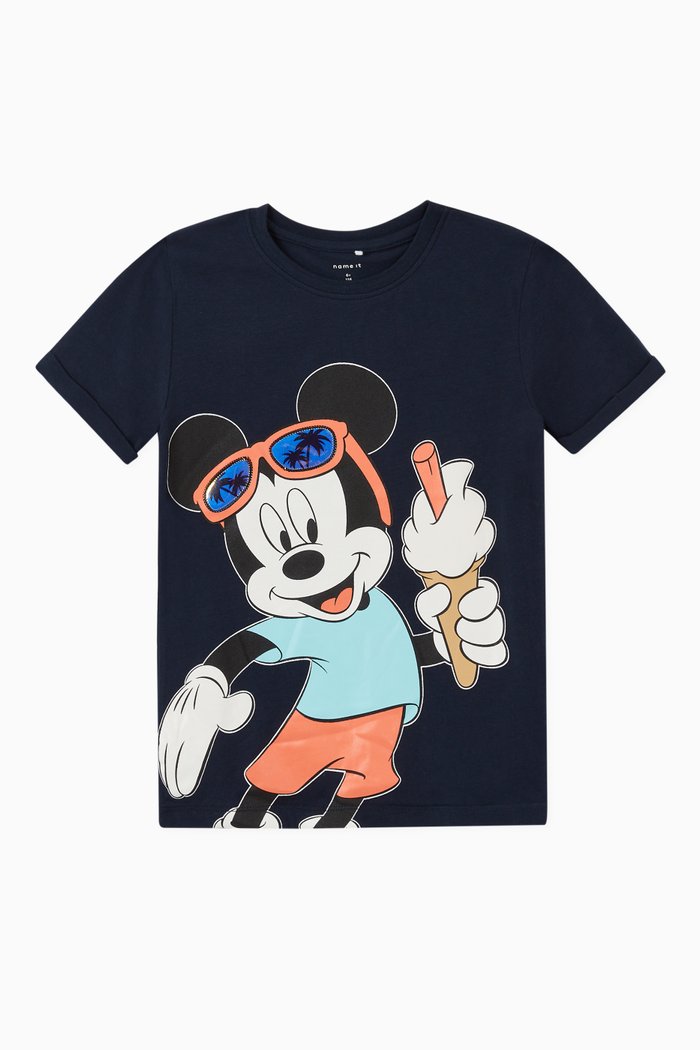 

Disney Mickey Mouse T-shirt in Stretch Cotton, Blue