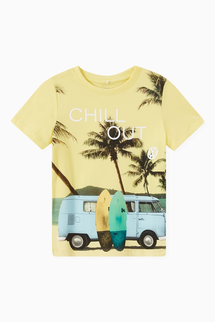

Volkswagen Print T-shirt in Organic Cotton, Yellow