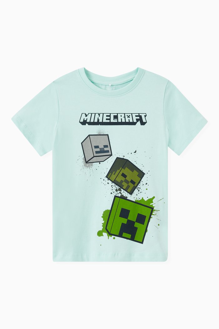 

Minecraft Print T-shirt in Organic Cotton, Blue