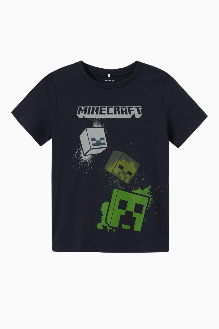 

Minecraft Print T-shirt in Organic Cotton, Blue