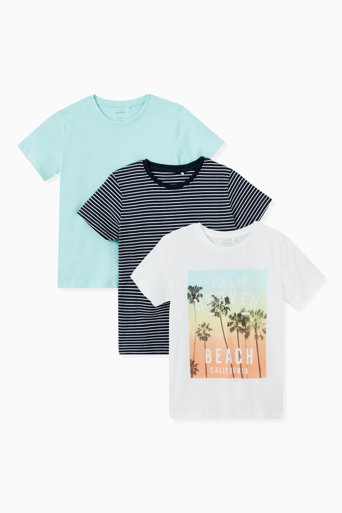 

Printed T-shirts, Set of 3 in Organic Cotton, Multicolour