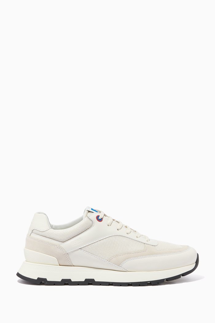 

x Russell Athletic Arigon Running Sneakers in Leather & Mesh, White