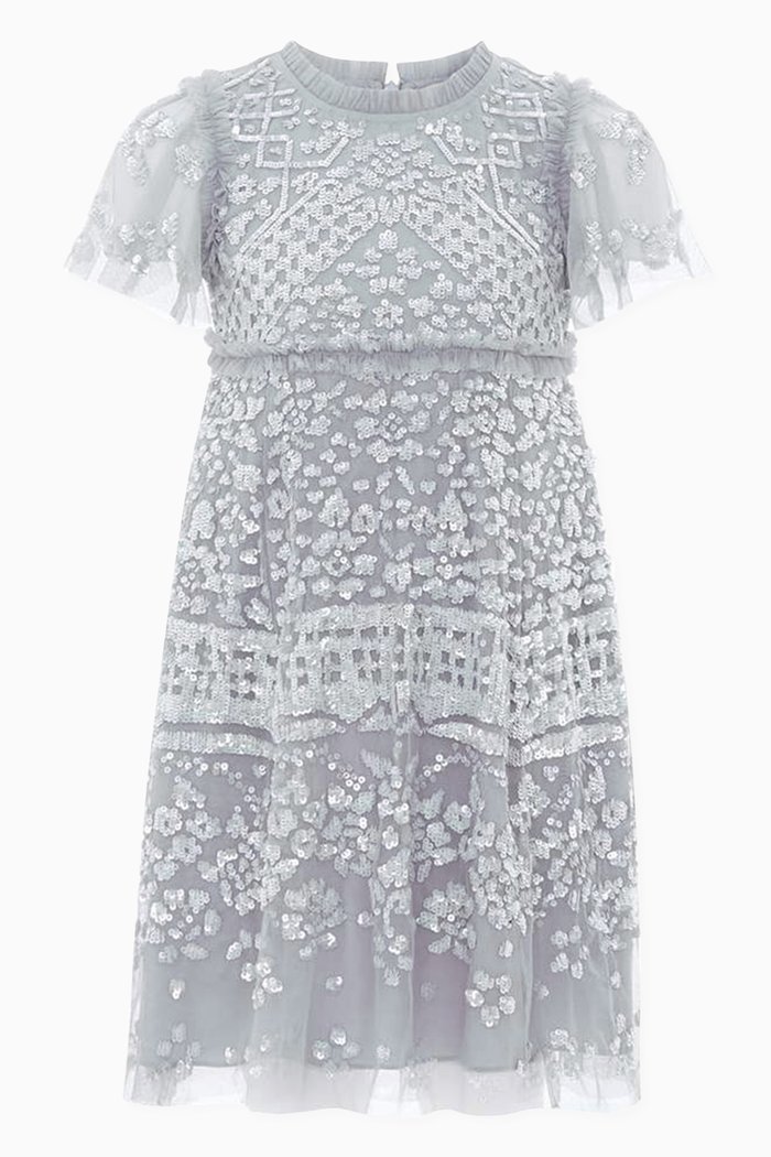 

Aurora Sequins Dress in Tulle, Blue