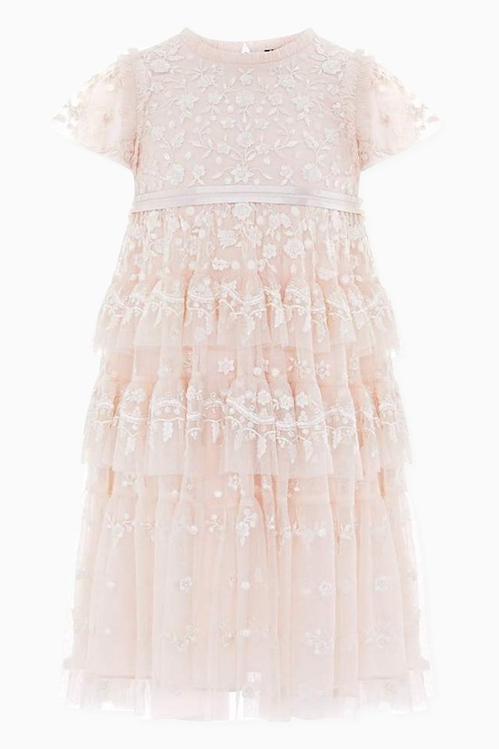 

Angelica Floral Dress in Tulle, Pink