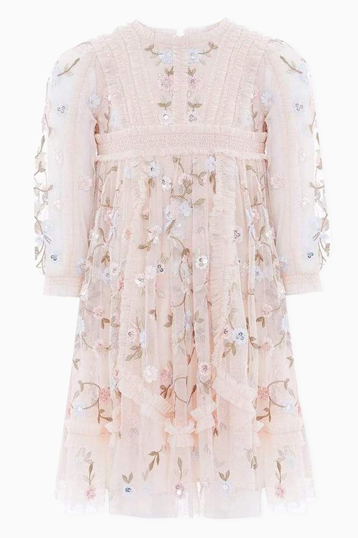 

Wallflower Embroidered Dress in Tulle, Pink