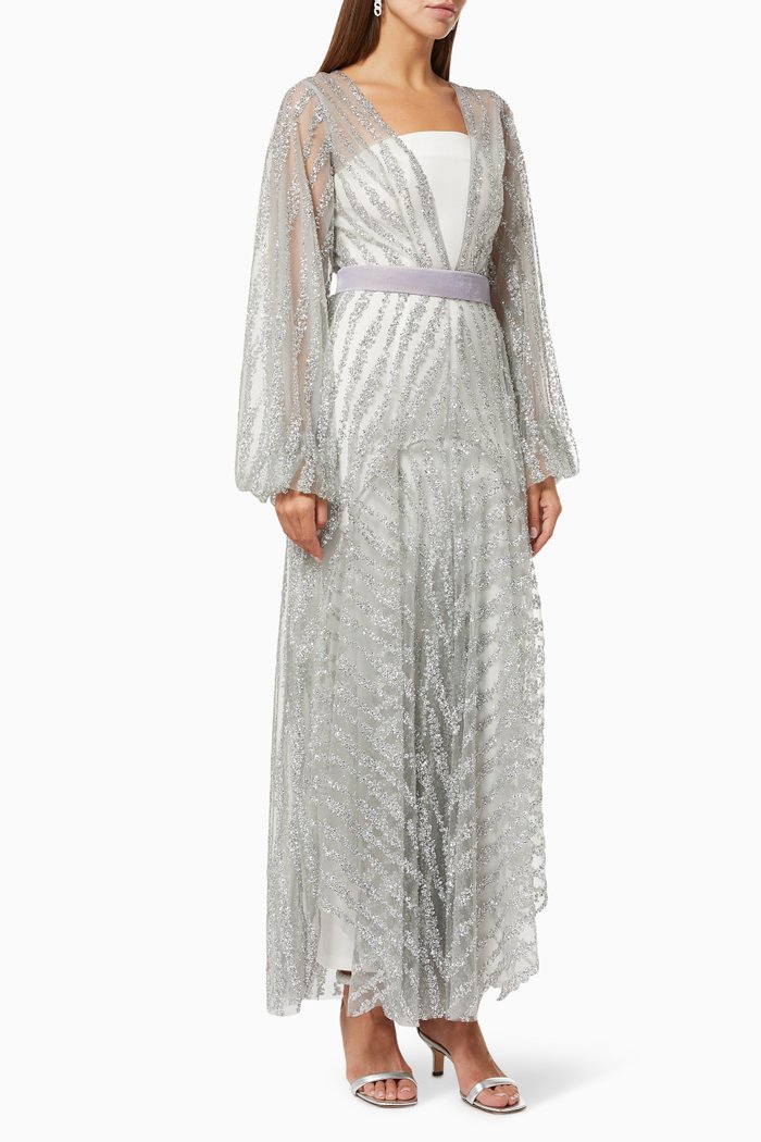 

Riya Dress in Sequinned Mesh, Silver
