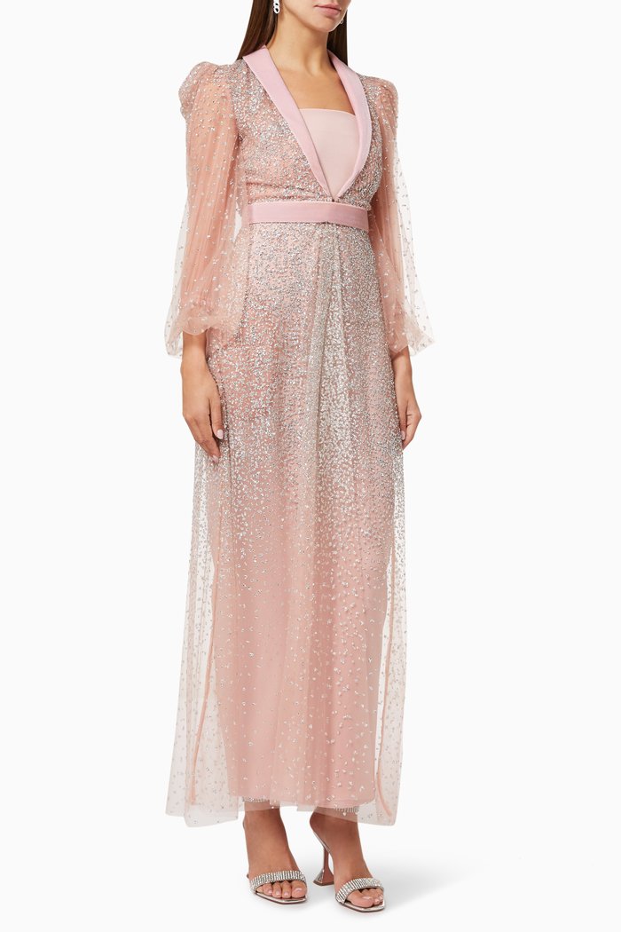 

Ranya Dress in Sequinned Mesh, Pink