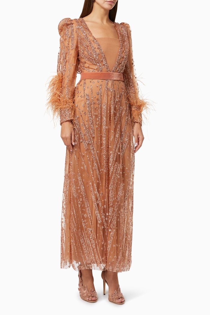 

Sara Dress in Sequinned Mesh, Neutral