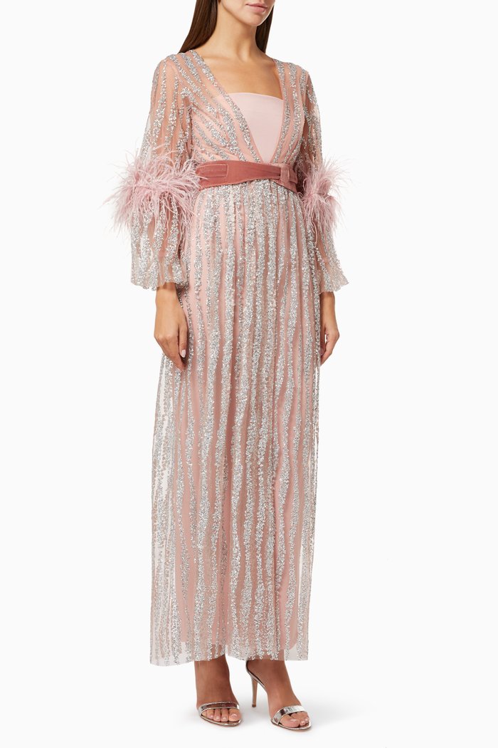 

Meme Dress in Sequinned Mesh, Pink