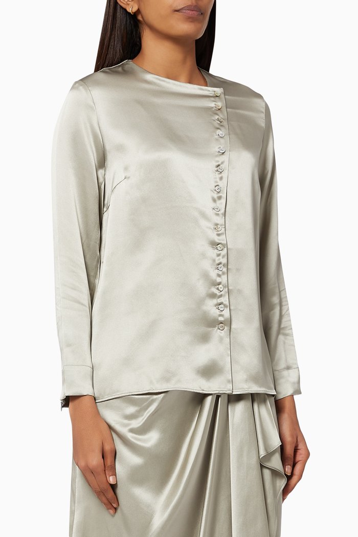 

Dia Sand Top in Hammered Silk, Brown