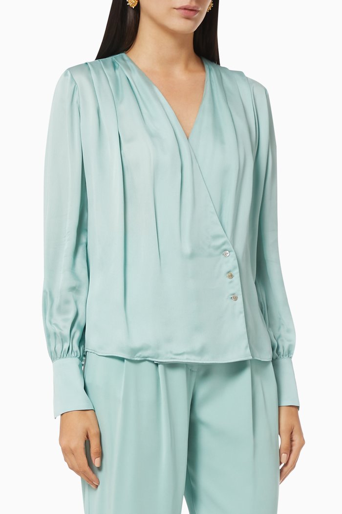 

Wrap Top in Crepe, Green