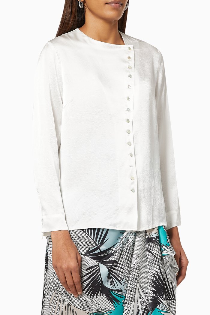 Dia Pearl Top in Hammered Silk, Neutral