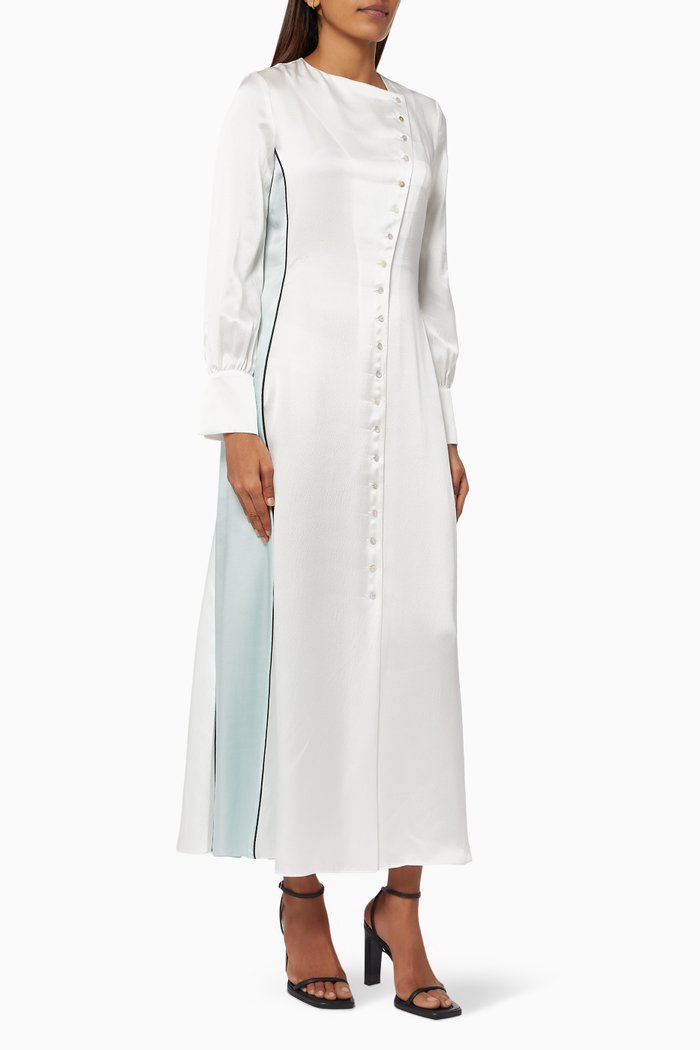 

Dia Pearl Dress in Hammered Silk, Neutral