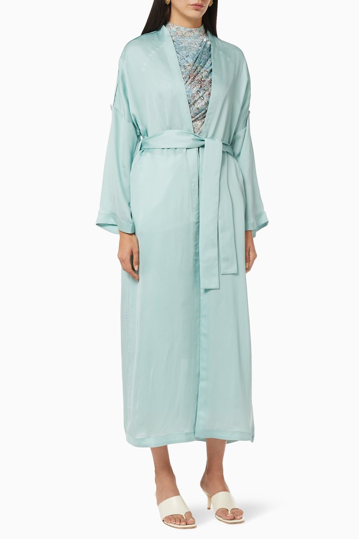 

Belted Coat in Crepe, Green