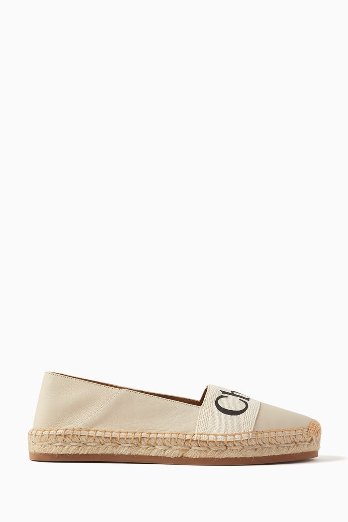 

Woody Logo Espadrilles in Canvas, Neutral