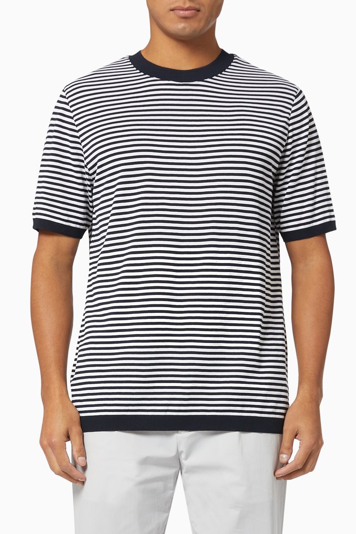 

Veran Striped T-shirt in Jersey, Blue