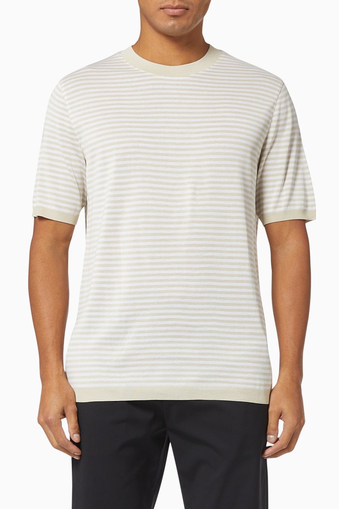 

Veran Striped T-shirt in Jersey, Neutral