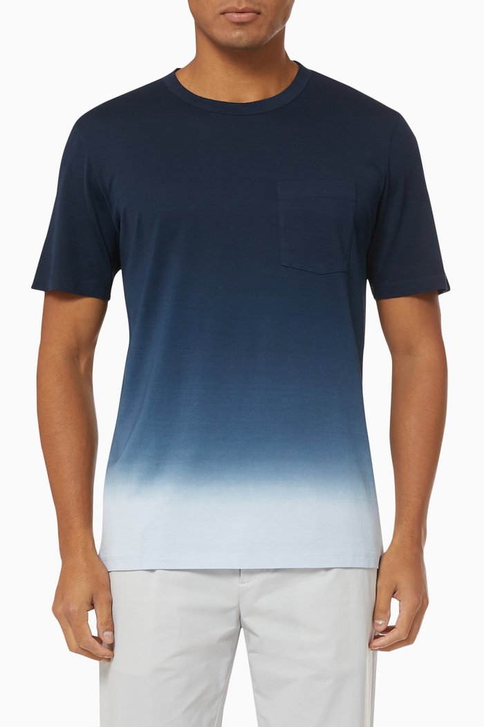 

Chroma Dip-Dye Essential T-shirt in Pima Cotton, Blue