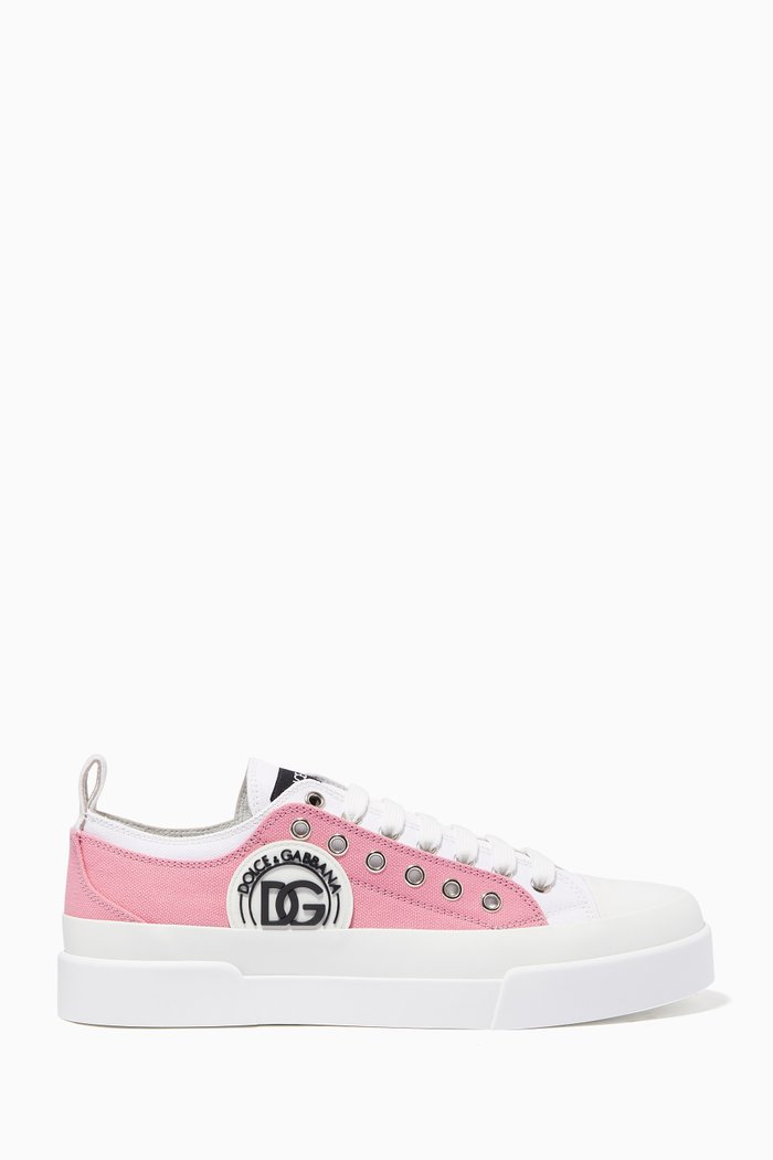 

Portofino Sneakers with DG Patch in Canvas, White