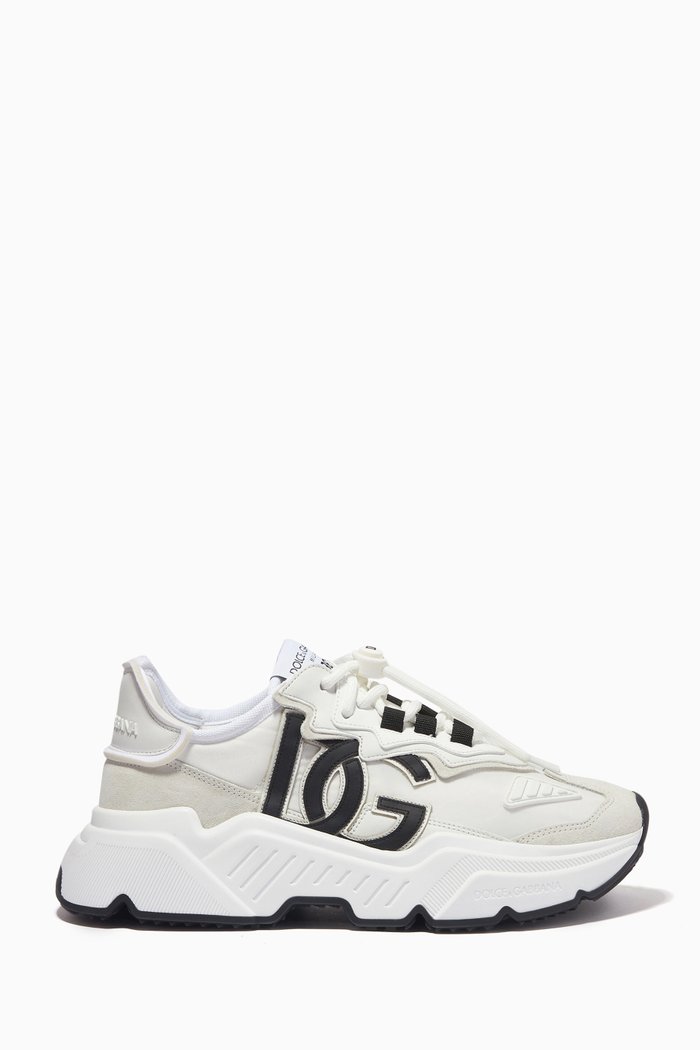 Daymaster Sneakers in Mixed Materials, White