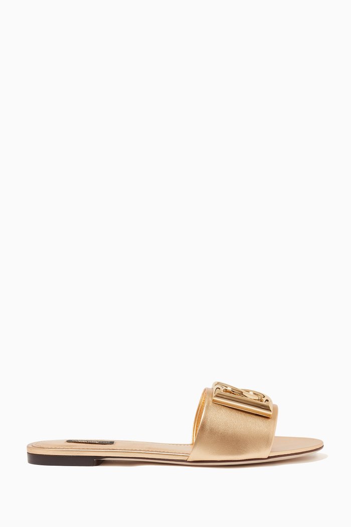 

Bianca Sliders with Crossover DG in Nappa Mordoré, Gold