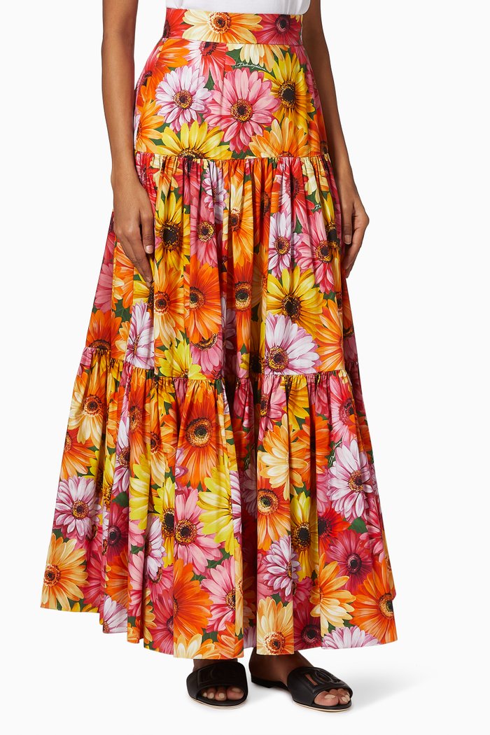 

Gerbera-daisy Skirt in Cotton Poplin, Orange