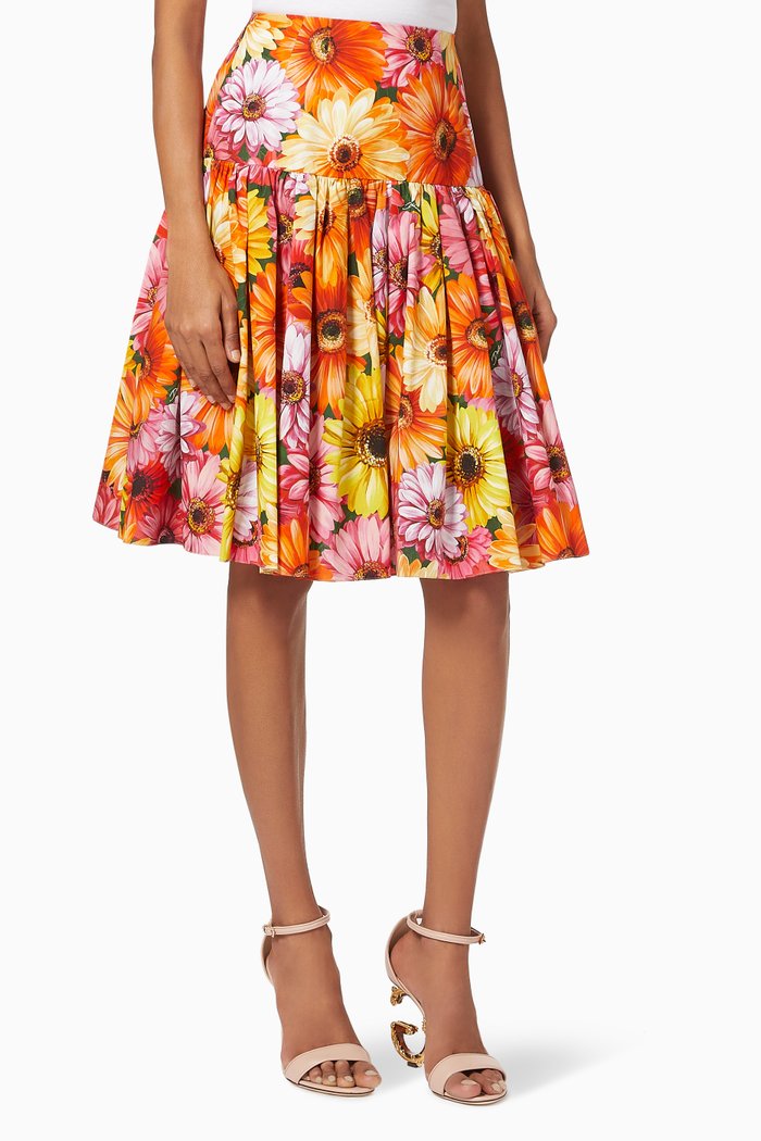 

Gerbera-daisy Skirt in Cotton Poplin, Orange