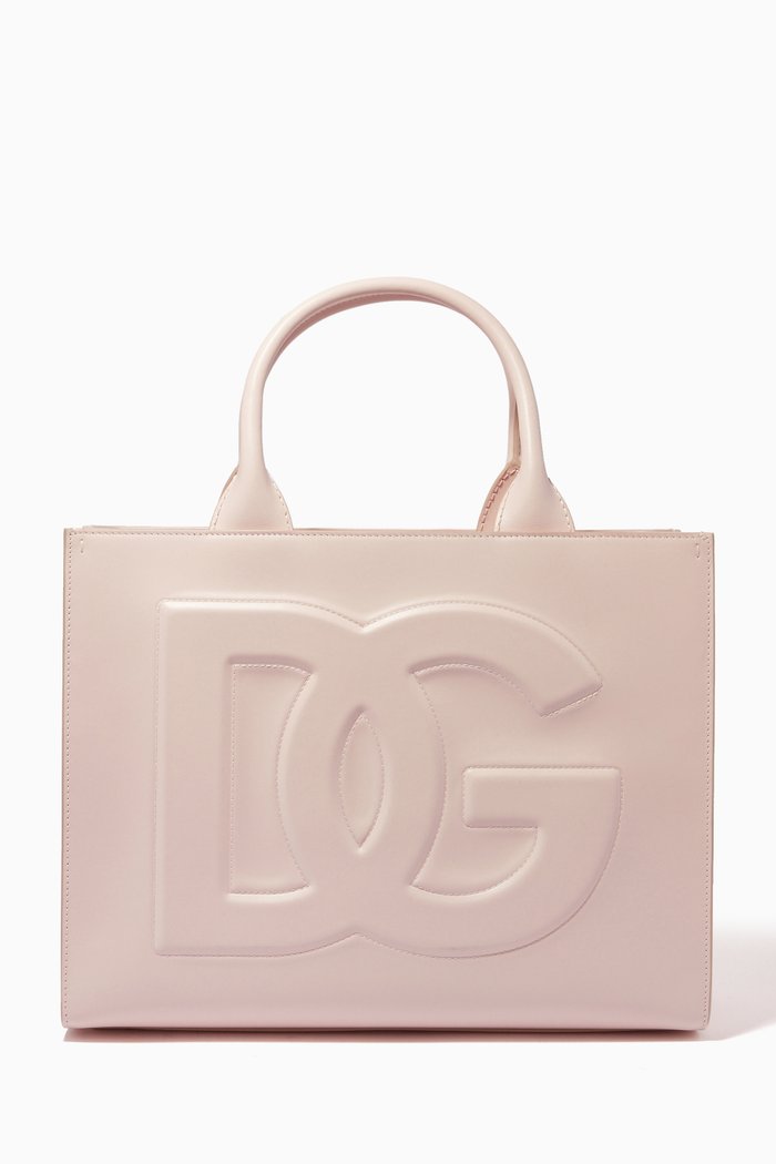 

Medium DG Daily Shopper Tote Bag in Calfskin, Neutral