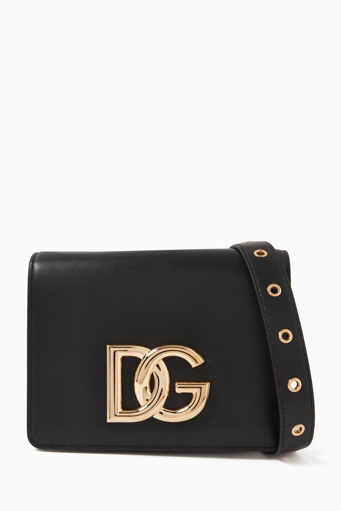 

DG Millennials Logo Belt Bag in Leather, Black