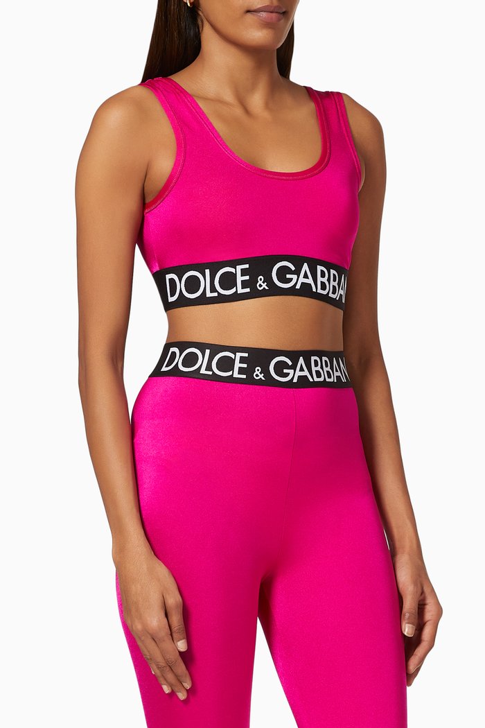 

Top with Branded Elastic in Nylon, Pink