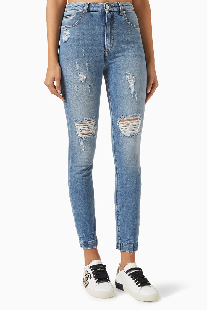 

Audrey Ripped Jeans in Denim, Multicolour