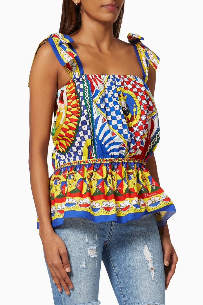 

Carretto Top in Cotton Poplin, Multicolour