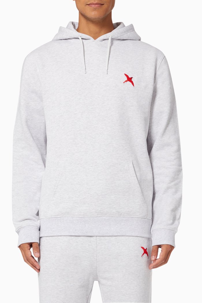 

Rouge Bee Bird Hoodie in Organic Cotton, Grey