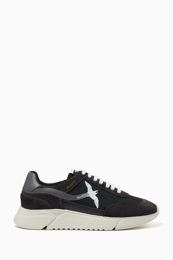 

Genesis Runners with Bee Bird in Leather & Recycled Materials, Black
