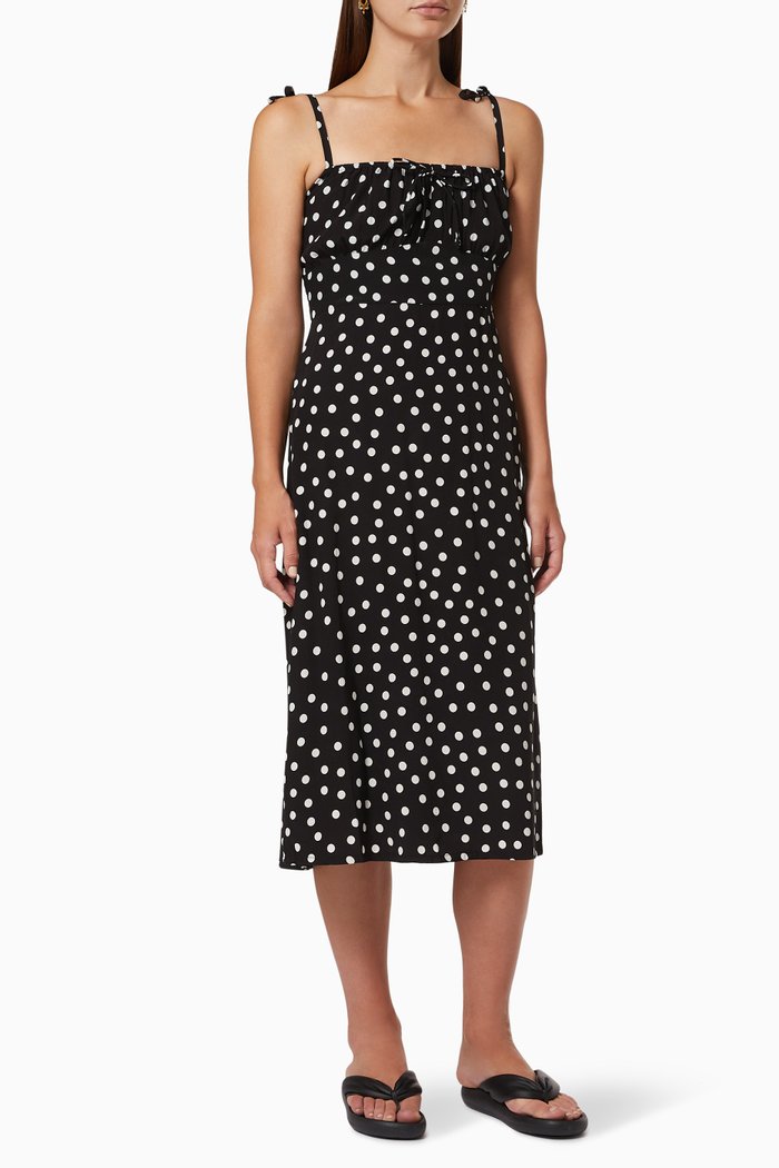 

Raven Midi Dress in Rayon Crepe, Black