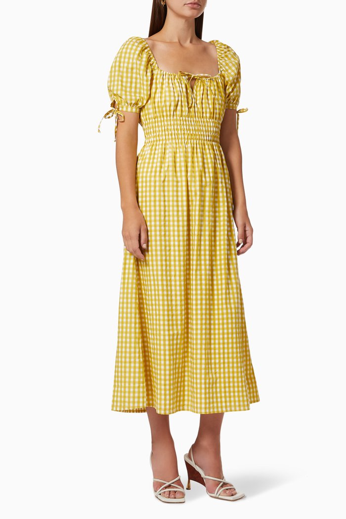 

Flora Midi Dress in Cotton, Yellow