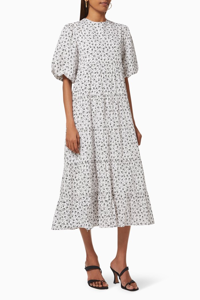 

Jaymee Midi Dress in Cotton, Black