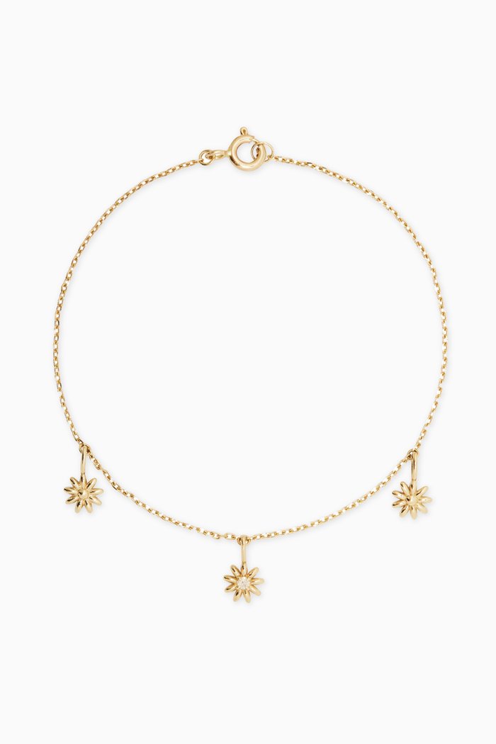 

Daisy Bracelet with Diamonds in 10kt Yellow Gold