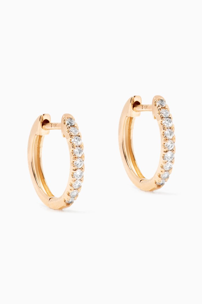 

Medium Diamond Pavé Huggies in 10kt Yellow Gold