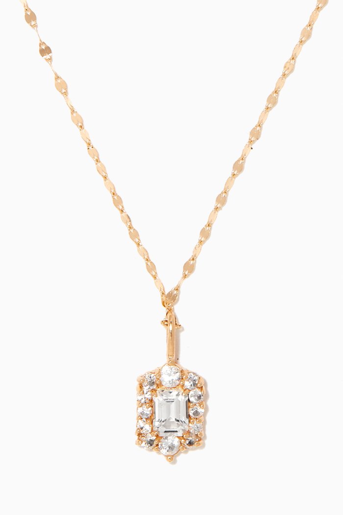 

Sapphire Portrait Necklace in 10kt Yellow Gold