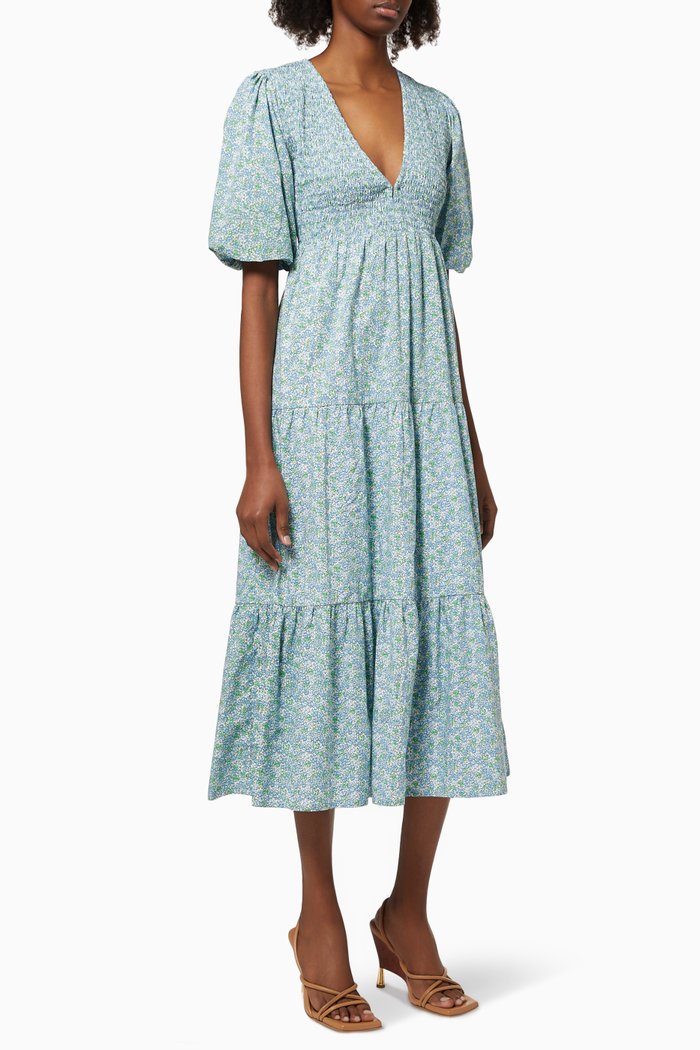 

Renata Midi Dress in Cotton, Blue