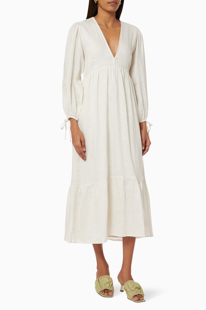 Fenmore Midi Dress in Cotton, White