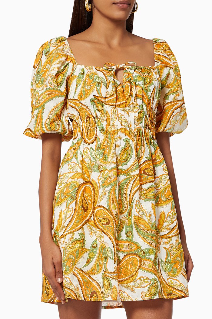 

Nikoleta Mini Dress in Linen, Multicolour