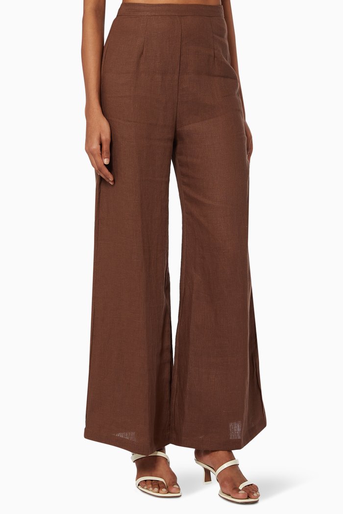 

Sibyl Pants in Linen, Brown